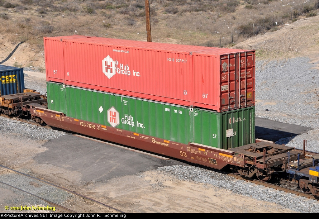 FEC 71756 with Hud Group container load West Colton CA. 1/30/2010 